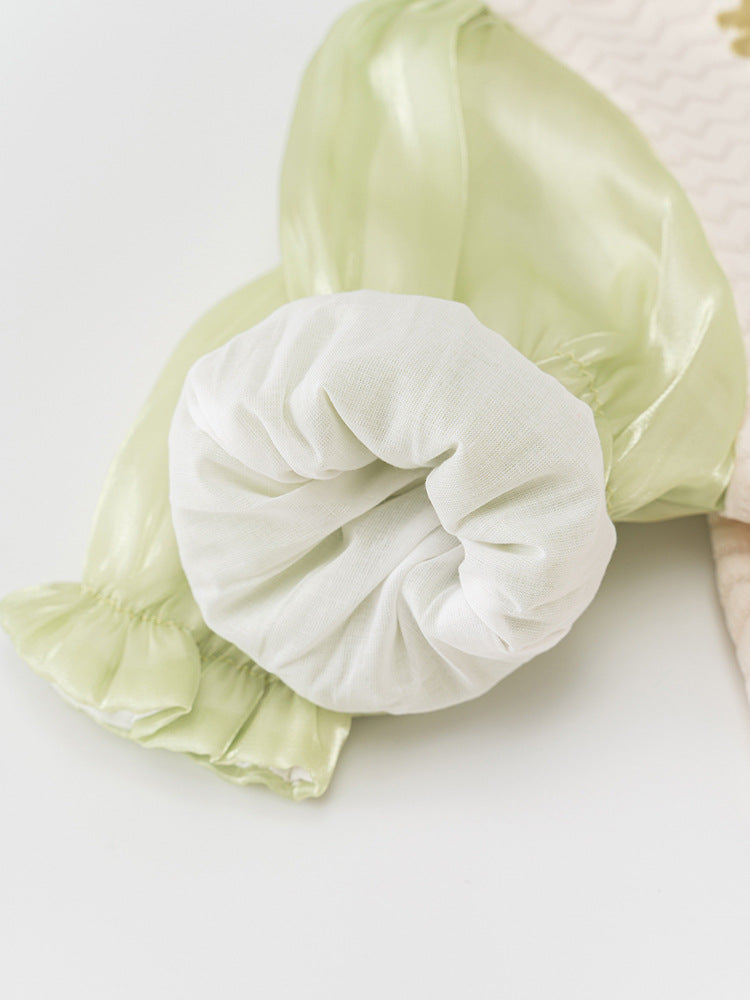 Autumn Arrival Baby Girls Flowers Pattern Long Sleeves Lace Patchwork Onesies with Hat