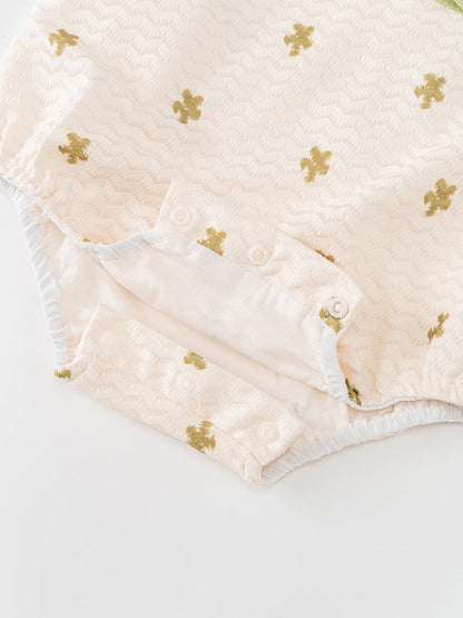 Autumn Arrival Baby Girls Flowers Pattern Long Sleeves Lace Patchwork Onesies with Hat