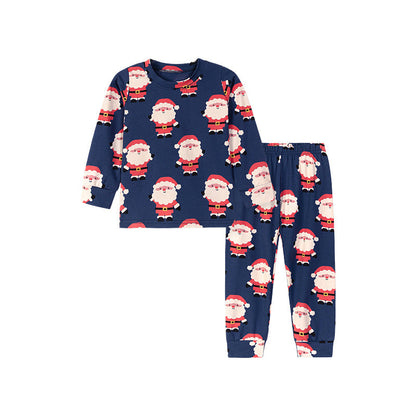 Baby Kids Christmas Cartoon Pattern Long Sleeves Casual Pajamas Clothing Set